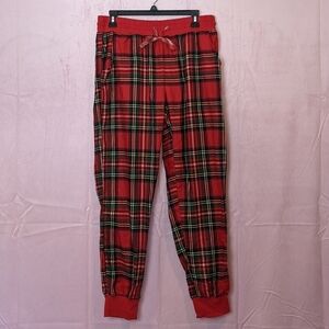 Jasmine & Ginger Red Plaid Pajama Pants with Pockets size Medium